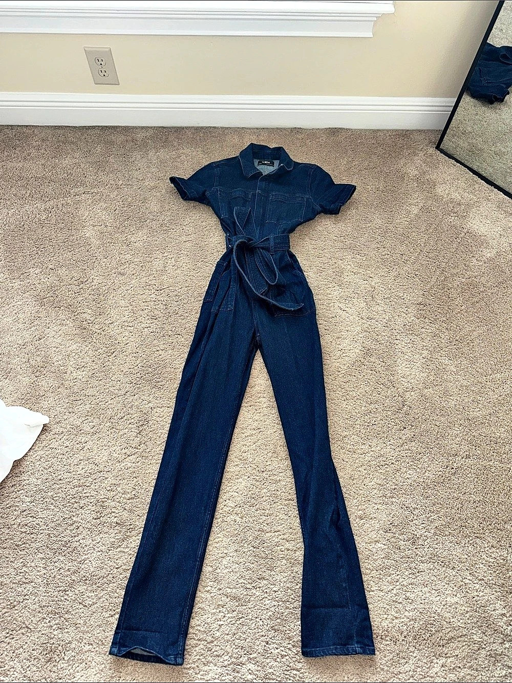Aritzia TEN jumpsuit Denim Short Sleeve Jumpsuit Like New